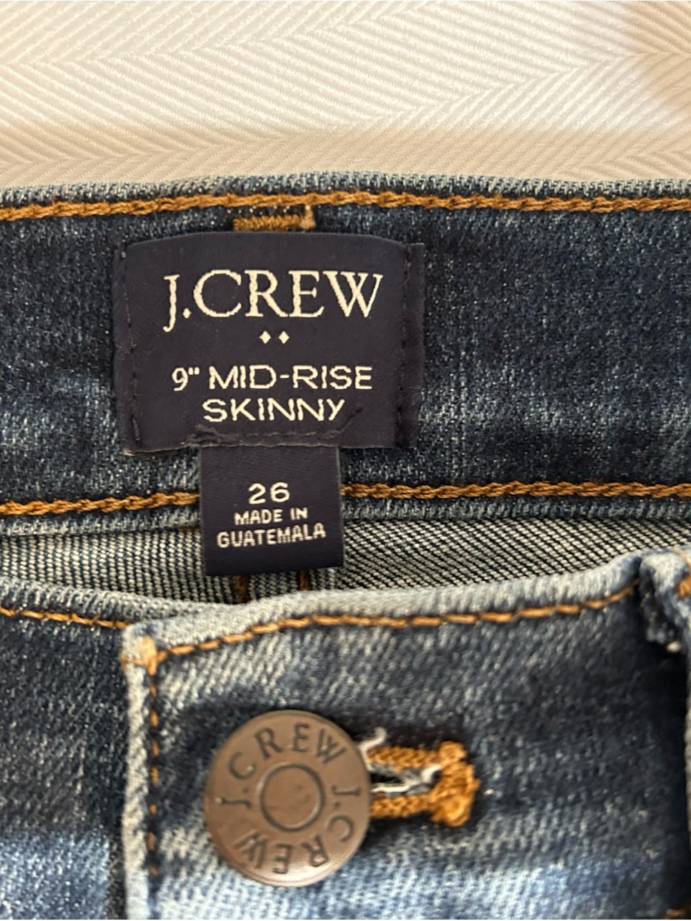J. Crew 9" Mid-Rise Skinny Jeans in Dark Indigo